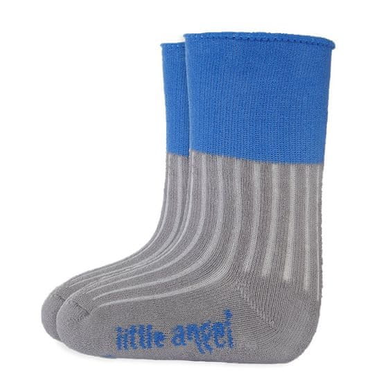 Little Angel Ponožky froté Outlast - tm. šedá/modrá