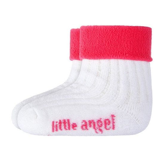 Little Angel Ponožky froté Outlast - biela/ružová