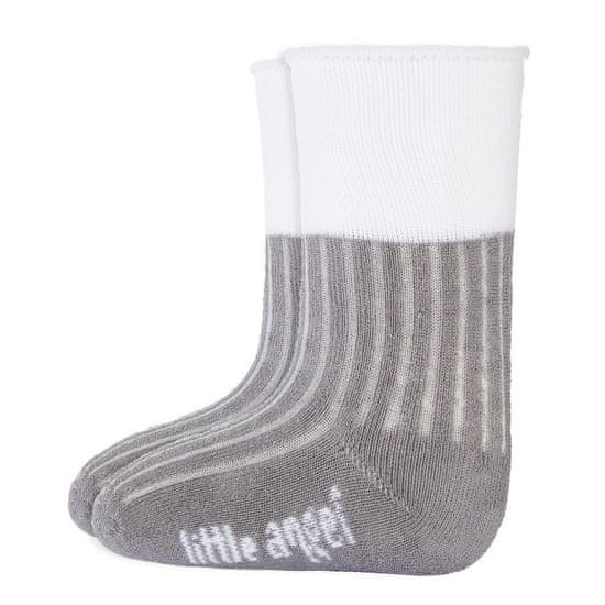Little Angel Ponožky froté Outlast - tm. šedá/biela