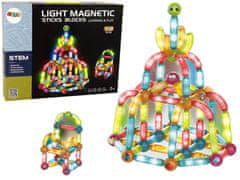 Lean-toys Svietivá vzdelávacia magnetická tehlička Sada 102 prvkov