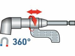 Extol Craft Nadstavec na bity rohový, 140mm, 1/4" HEX na 1/4" bit, max.25Nm