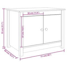 Vidaxl Konferenčný stolík 71x49x55 cm borovicový masív