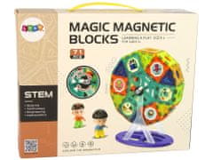 Lean-toys Magnetické stavebnice 3D ruské koleso Kolotoč 71 kusov