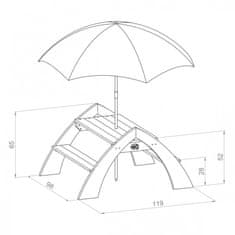 Vidaxl AXI Detský piknikový stôl Kylo sivo-biely A031.021.00