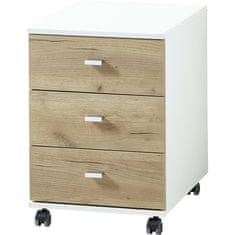 Petromila vidaXL 426459 Germania Rolling Filing Cabinet "Altino" 40x48,9x56,9 cm Navarra-oak and White