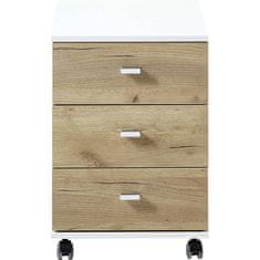 Petromila vidaXL 426459 Germania Rolling Filing Cabinet "Altino" 40x48,9x56,9 cm Navarra-oak and White