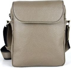 VegaLM Kožená crossbody taška z pravej kože v khaki farbe