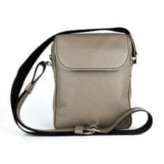 VegaLM Kožená crossbody taška z pravej kože v khaki farbe