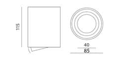 LUMILED Prisadené okrúhle halogénové svietidlo GU10 biela pohyblivá trubica AMAT-L 115mm