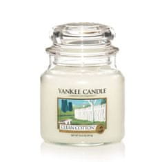 Yankee Candle CLEAN COTTON - Stredná sviečka 411g