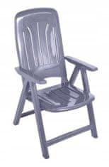 PSB Plastová záhradná stolička sivá