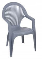 PSB Morská panna sivá plastová záhradná stolička