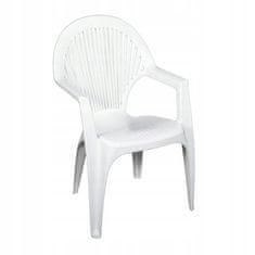 PSB Plastová záhradná stolička biela 