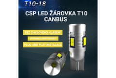 SEFIS LED žiarovka CSP2020 T10 12V 9SMD biela