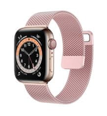 TopQ Kovový remienok LUXURY Magnet pre Apple Watch 38-40-41 mm ružový 95815