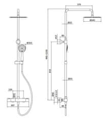 CERSANIT Sprchový stĺp s termostatickou batériou city, chróm (S951-340)