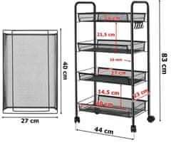 TZB Pojízdný regál OLDEN černý