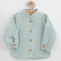 NEW BABY Dojčenská mušelínová košeľa New Baby Soft dress mätová 68 (4-6m)