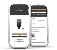 RhinoTech adaptér / redukce USB-C - USB-A, M/F, čierna