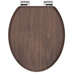 Petromila vidaXL SCHÜTTE WC sedadlo s pomalým zatváraním DARK WOOD MDF