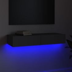 Vidaxl TV skrinka s LED svetlami sivá 90x35x15,5 cm