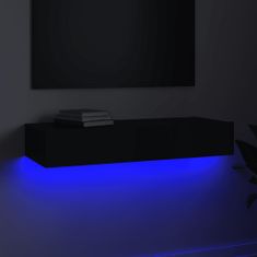 Vidaxl TV skrinka s LED svetlami čierna 90x35x15,5 cm