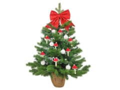 LAALU Ozdobený umelý vianočný stromček VESELÁ MUCHOMÔRKA 60 cm s LED OSVETLENÍM V KVETINÁČI