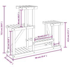 Vidaxl Stojan na kvetiny 90x25x73,5 cm masívna jedľa