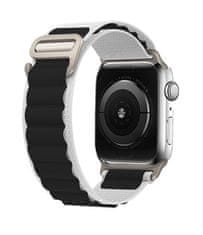 TopQ Textilný remienok Wavy pre Apple Watch 38-40-41 mm biely 95886