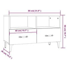 Vidaxl TV skrinka dub sonoma 80x36x50 cm spracované drevo