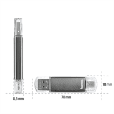 HAMA Flashdisk flashPen Laeta Twin 32 GB 10 MB/s, šedá