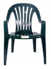 PSB Zelená plastová záhradná stolička 