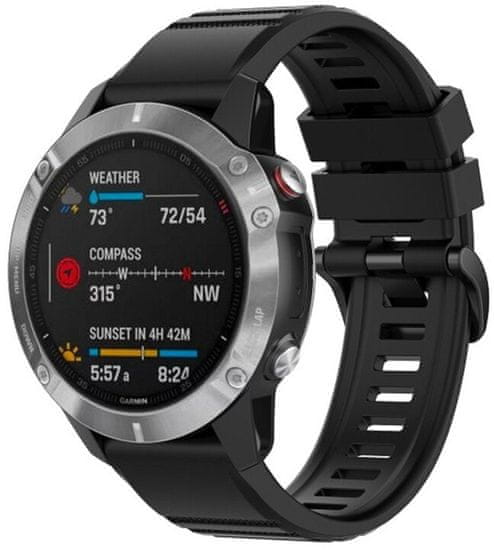 FIXED silikonový řemínek pro Garmin QuickFit 22mm, čierna