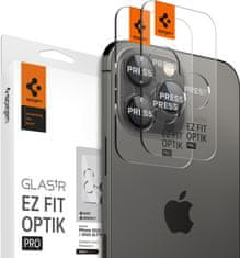 Spigen ochranné sklo EZ Fit Optik Pro pro Apple iPhone 14 Pro/iPhone 14 Pro Max, 2 ks, čierna