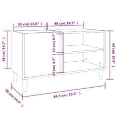 Vidaxl Skrinka na platne sivá sonoma 84,5x38x48 cm kompozitné drevo