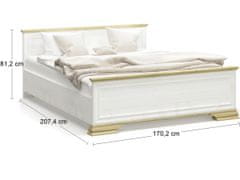 nabbi Manželská posteľ s roštom Igins LB-160 160x200 cm - sosna Andersen / dub zlatý