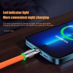 Netscroll Všestranný nabíjací kábel, multifunkčný 3-v-1 rýchly nabíjací kábel s USB-C, Micro USB a Lightning konektormi, 1.2m, LED indikátor, pre iPhone alebo Android, skvelý na cestovanie, FlexCharger