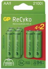 GP nabíjecí batérie ReCyko 2100 AA (HR6) 2100mAh, 4+2ks