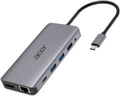 Acer dokovací stanice USB-C 12v1, 2 x USB3.2, 2 x USB2.0, SD/TF, 2 x HDMI, DP, RJ45, jack, PD 60W