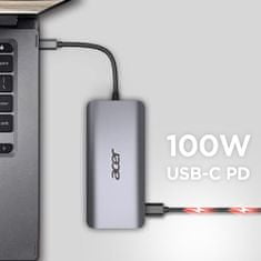 Acer dokovací stanice USB-C 12v1, 2 x USB3.2, 2 x USB2.0, SD/TF, 2 x HDMI, DP, RJ45, jack, PD 60W