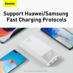 BASEUS powerbanka s digitálním displejem Bipow, 20000mAh, 20W, biela