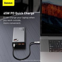 BASEUS powerbanka s digitálním displejem Adaman Metal QC + PD, 20000mAh, 65W, čierna +