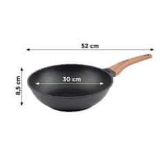 Rosmarino Panvica wok Black Line, 30cm, Najvšestrannejšia panvica, ktorá nesmie chýbať v žiadnej kuchyni. Moderná technológia varenia s efektom horúceho kameňa.