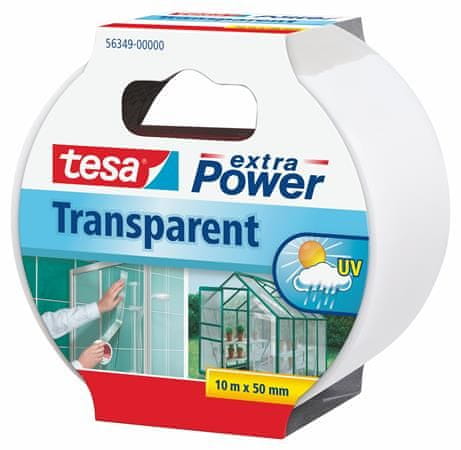 Tesa Lepiaca páska "Extra Power 56349", transparentné, spevnená textilom, 48 mm x 10 m