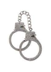 taboom TABOOM Bondage In Luxury Diamond Wrist Cuffs (Silver), kovové putá s kamienkami