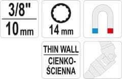 YATO Nadstavec na sviečky s kĺbom 3/8" 14 mm