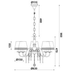 ACA ACA Lighting Textile závesné svietidlo EG167285PBW