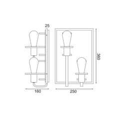 ACA ACA Lighting nástenné svietidlo 2XE27 drevo plus čierny kov 25X16XH36CM TESLA EG842W36B