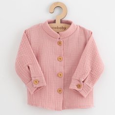 NEW BABY Dojčenská mušelínová košeľa New Baby Soft dress ružová 74 (6-9m)