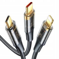 Mcdodo Mcdodo Micro USB, Lightning, Usb-C 3v1 6A 100W kábel